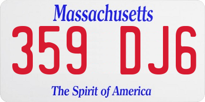 MA license plate 359DJ6
