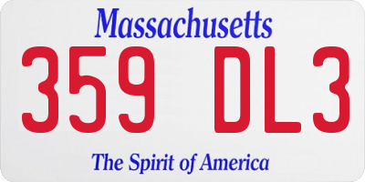 MA license plate 359DL3