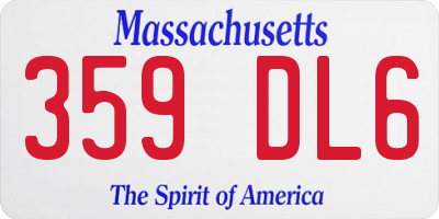 MA license plate 359DL6