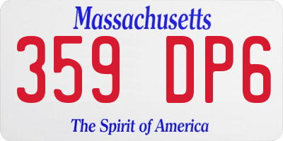 MA license plate 359DP6