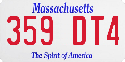 MA license plate 359DT4