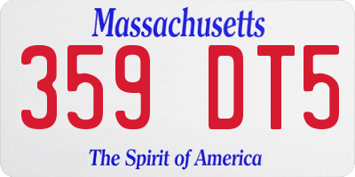 MA license plate 359DT5