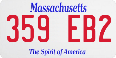 MA license plate 359EB2