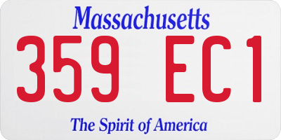 MA license plate 359EC1