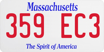 MA license plate 359EC3