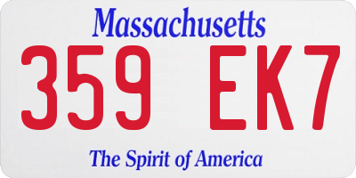 MA license plate 359EK7