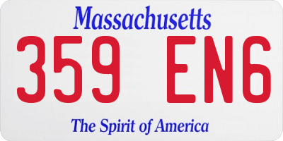 MA license plate 359EN6