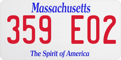 MA license plate 359EO2