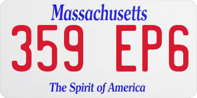MA license plate 359EP6