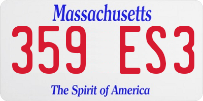 MA license plate 359ES3