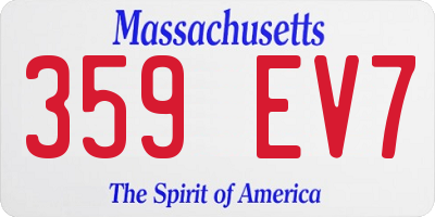 MA license plate 359EV7