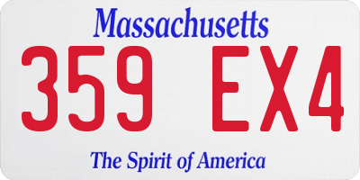 MA license plate 359EX4