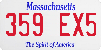 MA license plate 359EX5