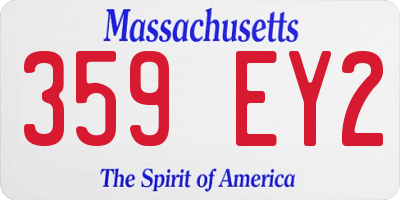 MA license plate 359EY2