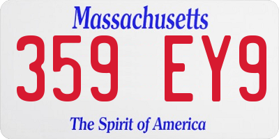 MA license plate 359EY9