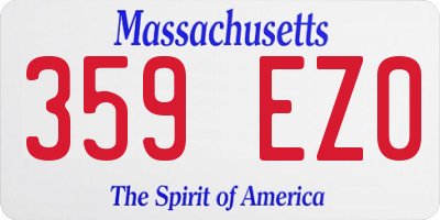 MA license plate 359EZ0