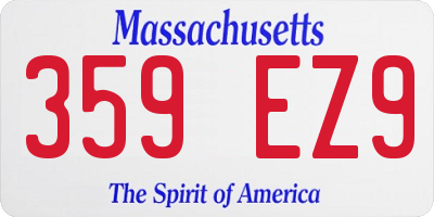 MA license plate 359EZ9