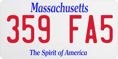 MA license plate 359FA5