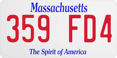 MA license plate 359FD4