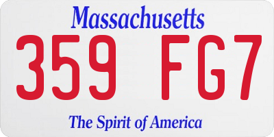 MA license plate 359FG7