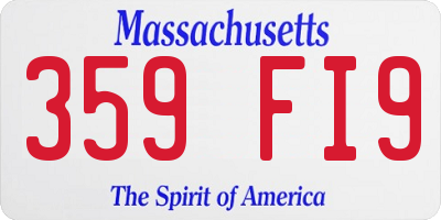 MA license plate 359FI9