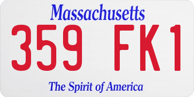 MA license plate 359FK1