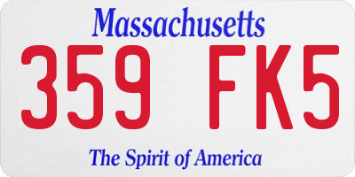 MA license plate 359FK5