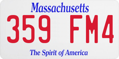 MA license plate 359FM4