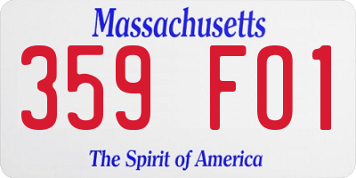 MA license plate 359FO1