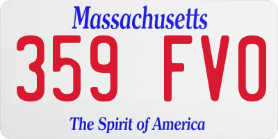 MA license plate 359FV0