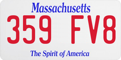 MA license plate 359FV8