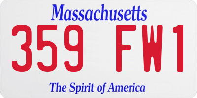 MA license plate 359FW1