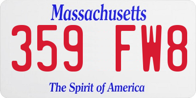 MA license plate 359FW8