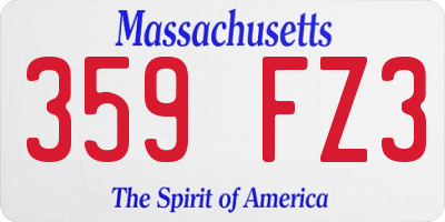 MA license plate 359FZ3