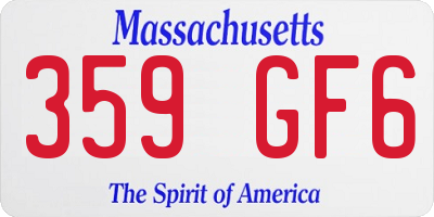 MA license plate 359GF6
