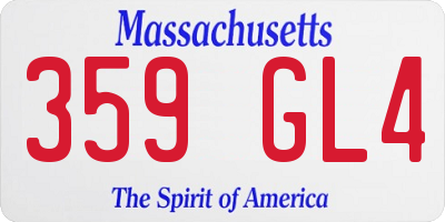 MA license plate 359GL4