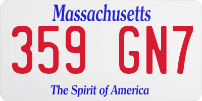 MA license plate 359GN7