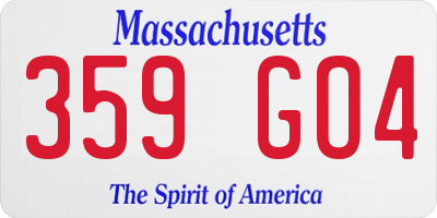 MA license plate 359GO4