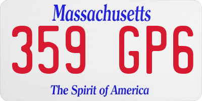 MA license plate 359GP6