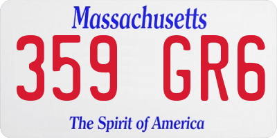 MA license plate 359GR6