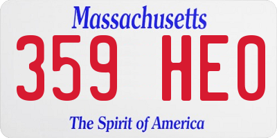 MA license plate 359HE0