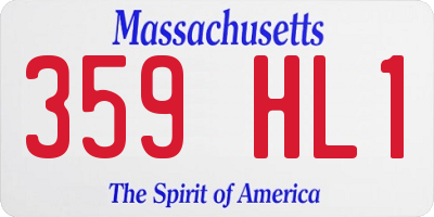 MA license plate 359HL1