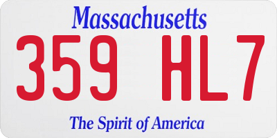 MA license plate 359HL7