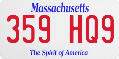 MA license plate 359HQ9