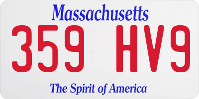 MA license plate 359HV9