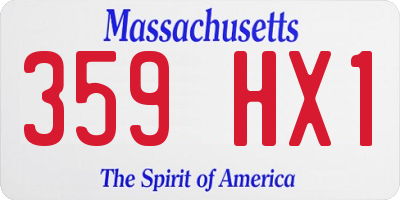MA license plate 359HX1