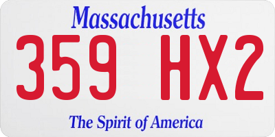 MA license plate 359HX2