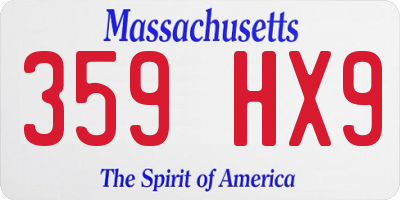 MA license plate 359HX9