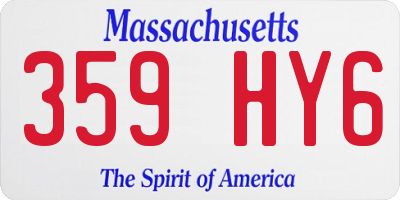 MA license plate 359HY6