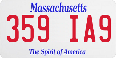MA license plate 359IA9